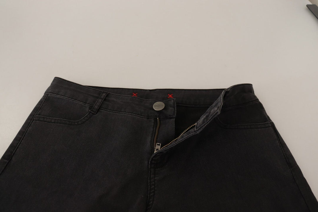 Pinko Black Cotton Stretch Skinny Mid Waist Women Denim Jeans