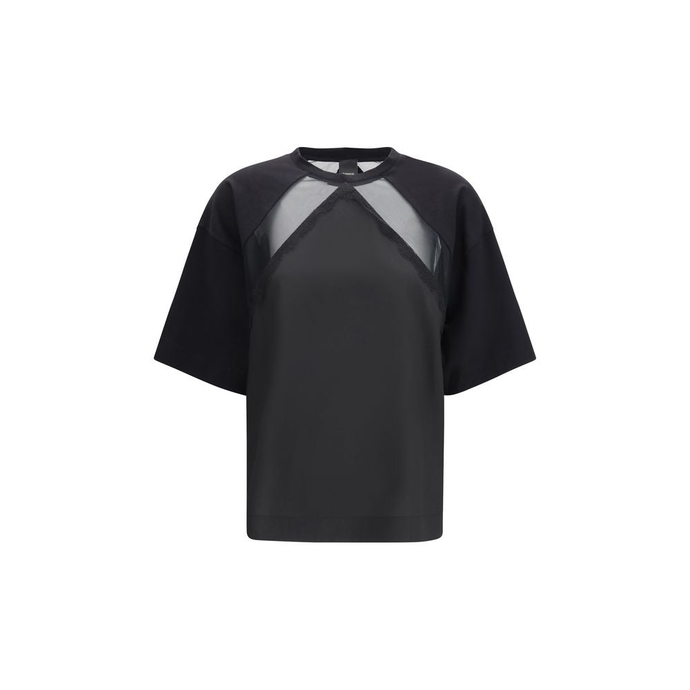 PINKO - Black Cotton T-Shirt