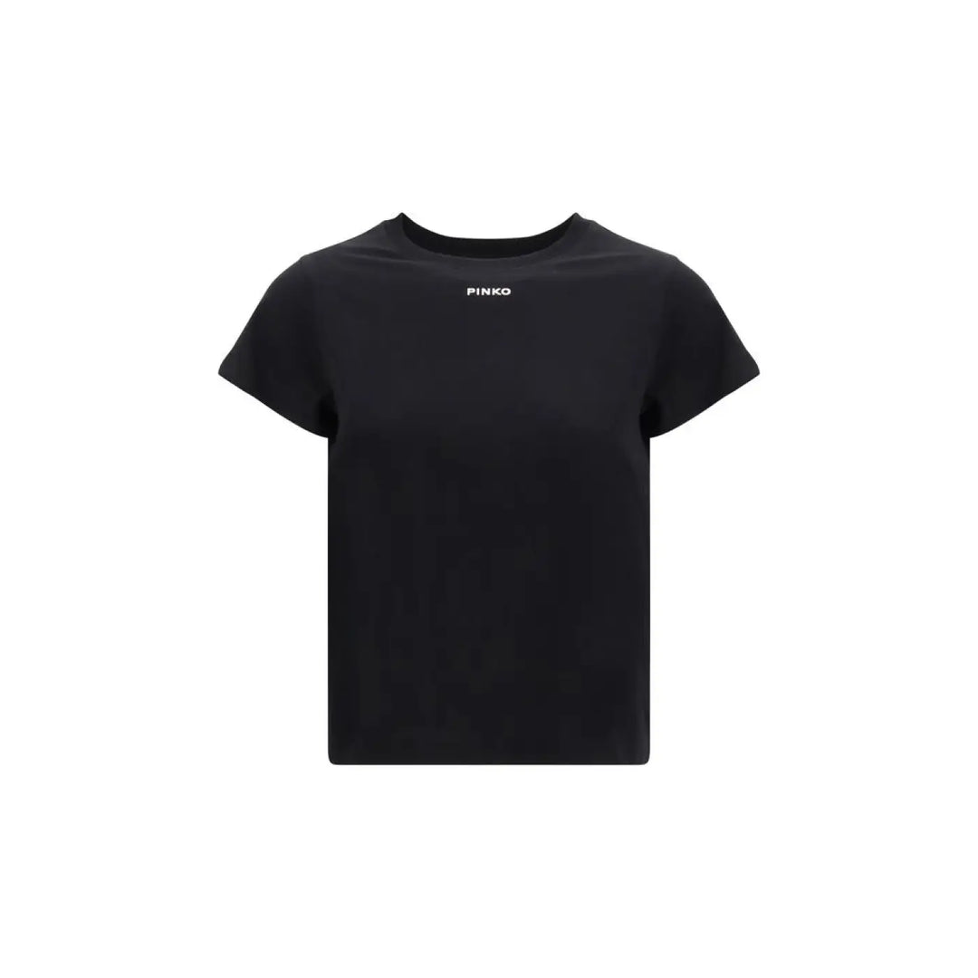 PINKO Black Cotton T-Shirt