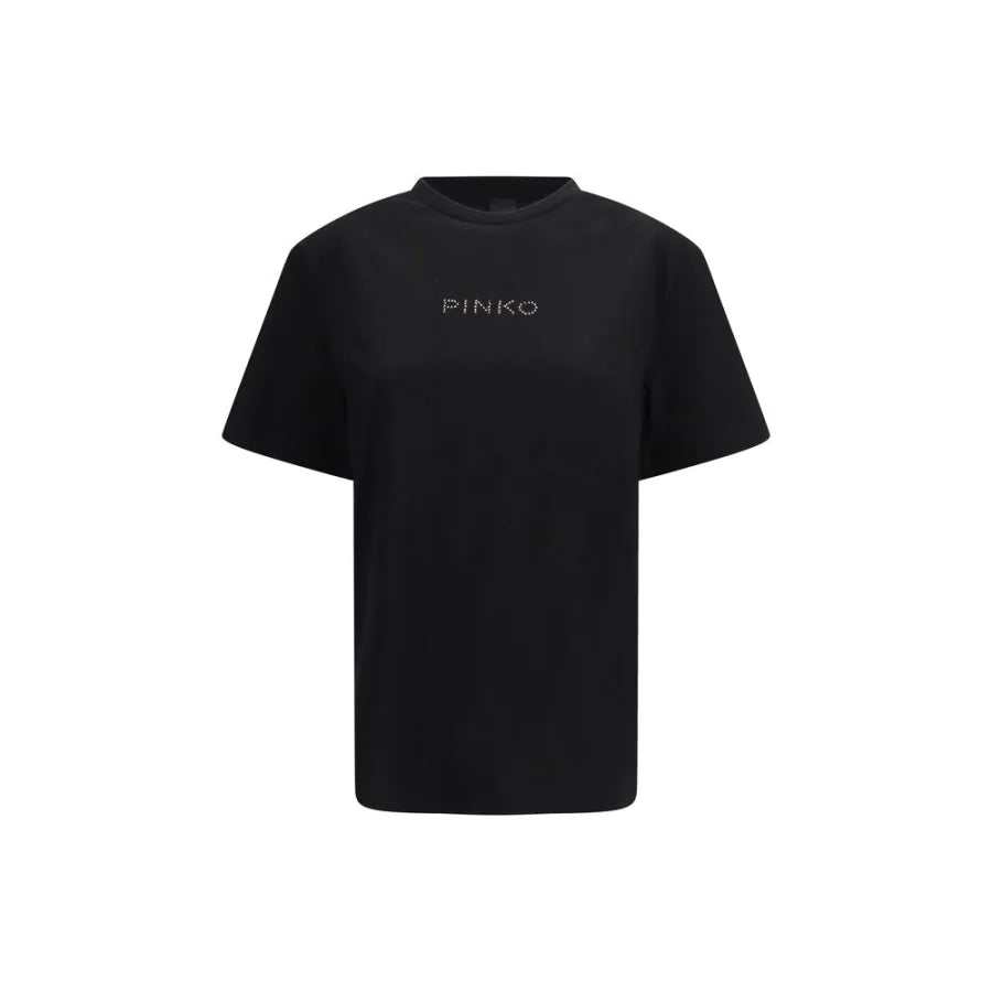 PINKO Black Cotton T-Shirt
