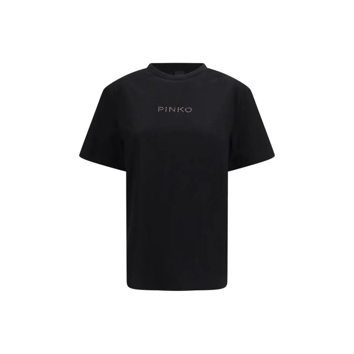 PINKO Black Cotton T-Shirt