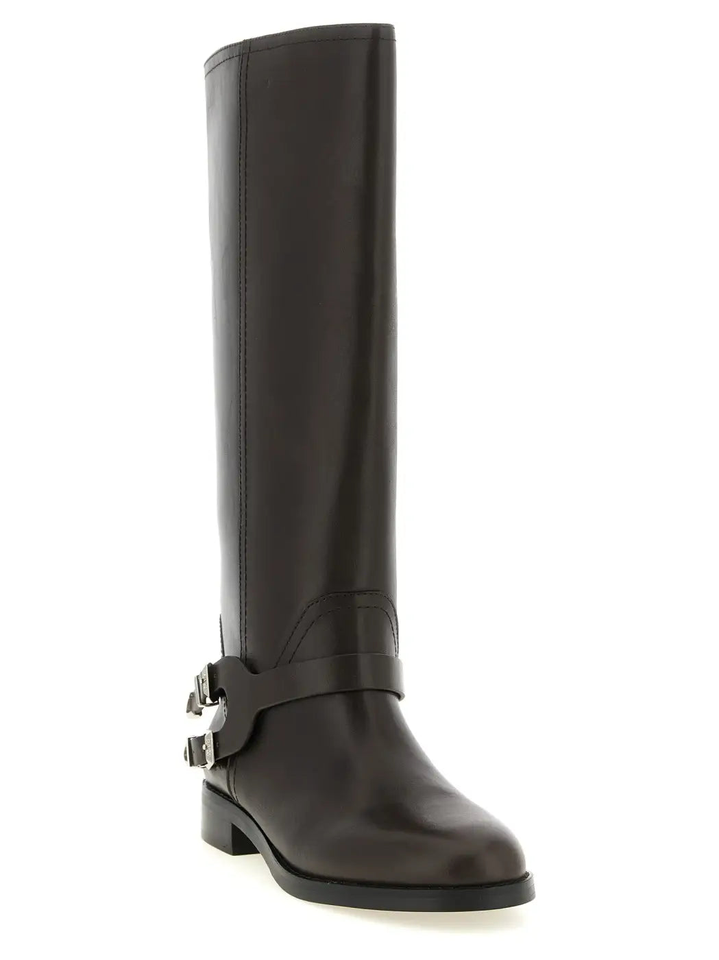 Pinko Black Cowhide Over the Knee