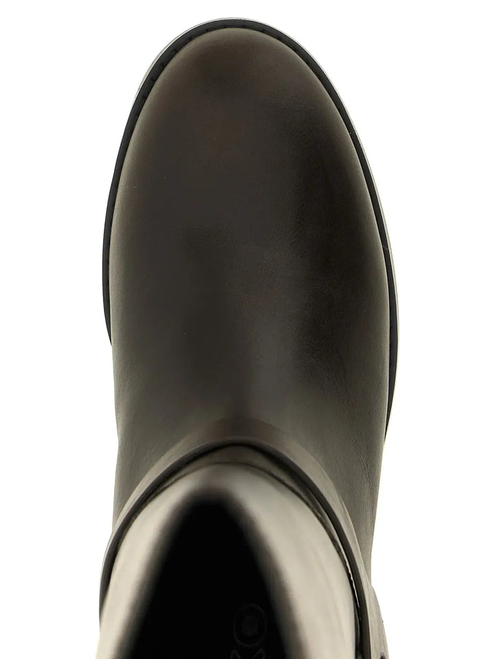 Pinko Black Cowhide Over the Knee