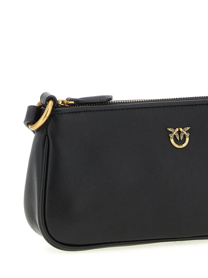 Pinko Black Goatskin Crossbody Bag