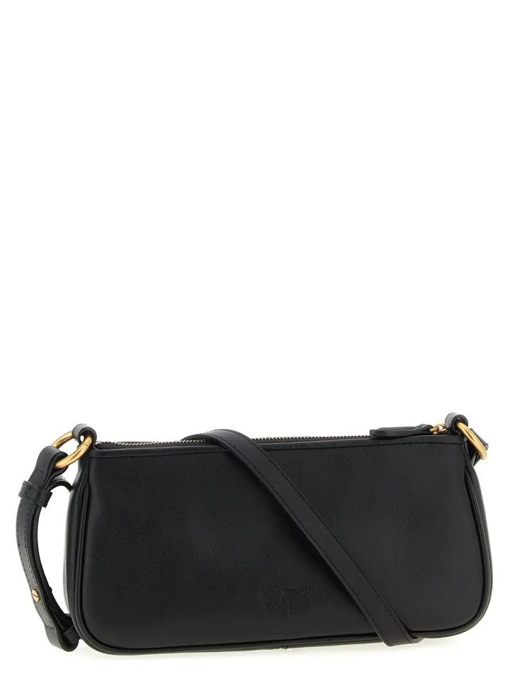 Pinko Black Goatskin Crossbody Bag