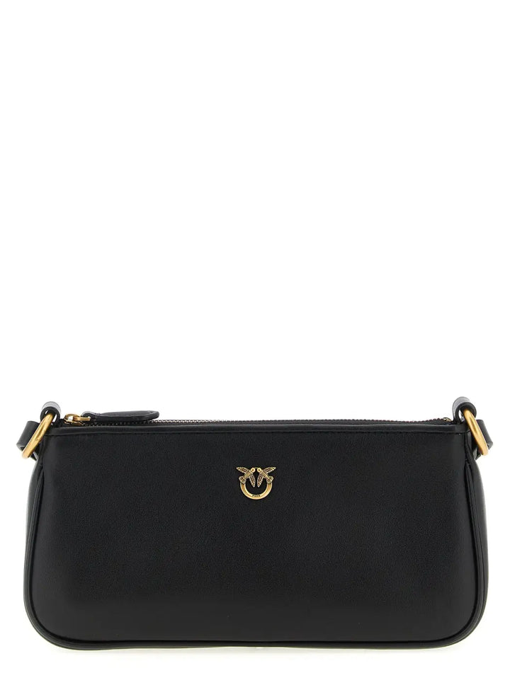 Pinko Black Goatskin Crossbody Bag