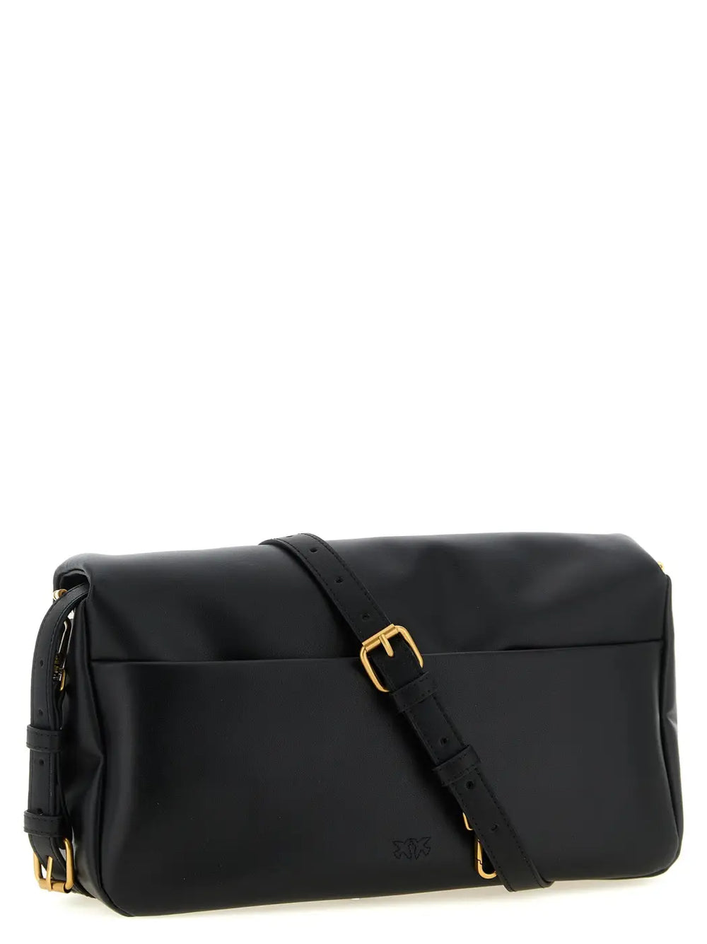 Pinko Black Lamb Leather Crossbody Bag
