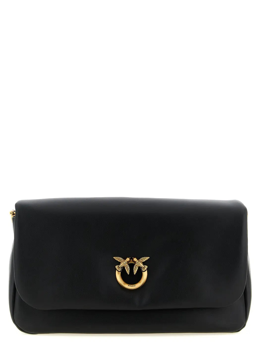 Pinko Black Lamb Leather Crossbody Bag