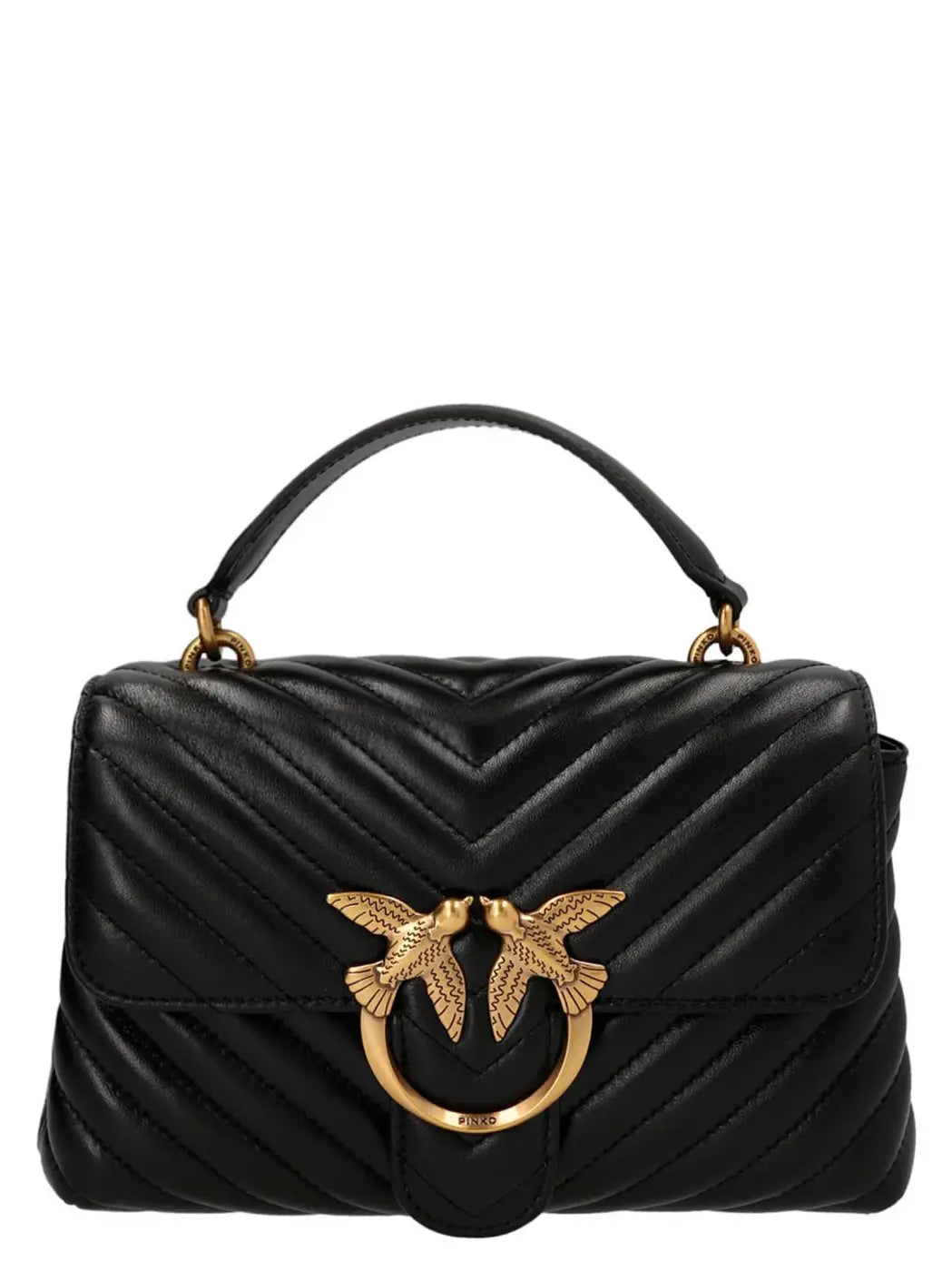 Pinko Black Lambskin Handbag