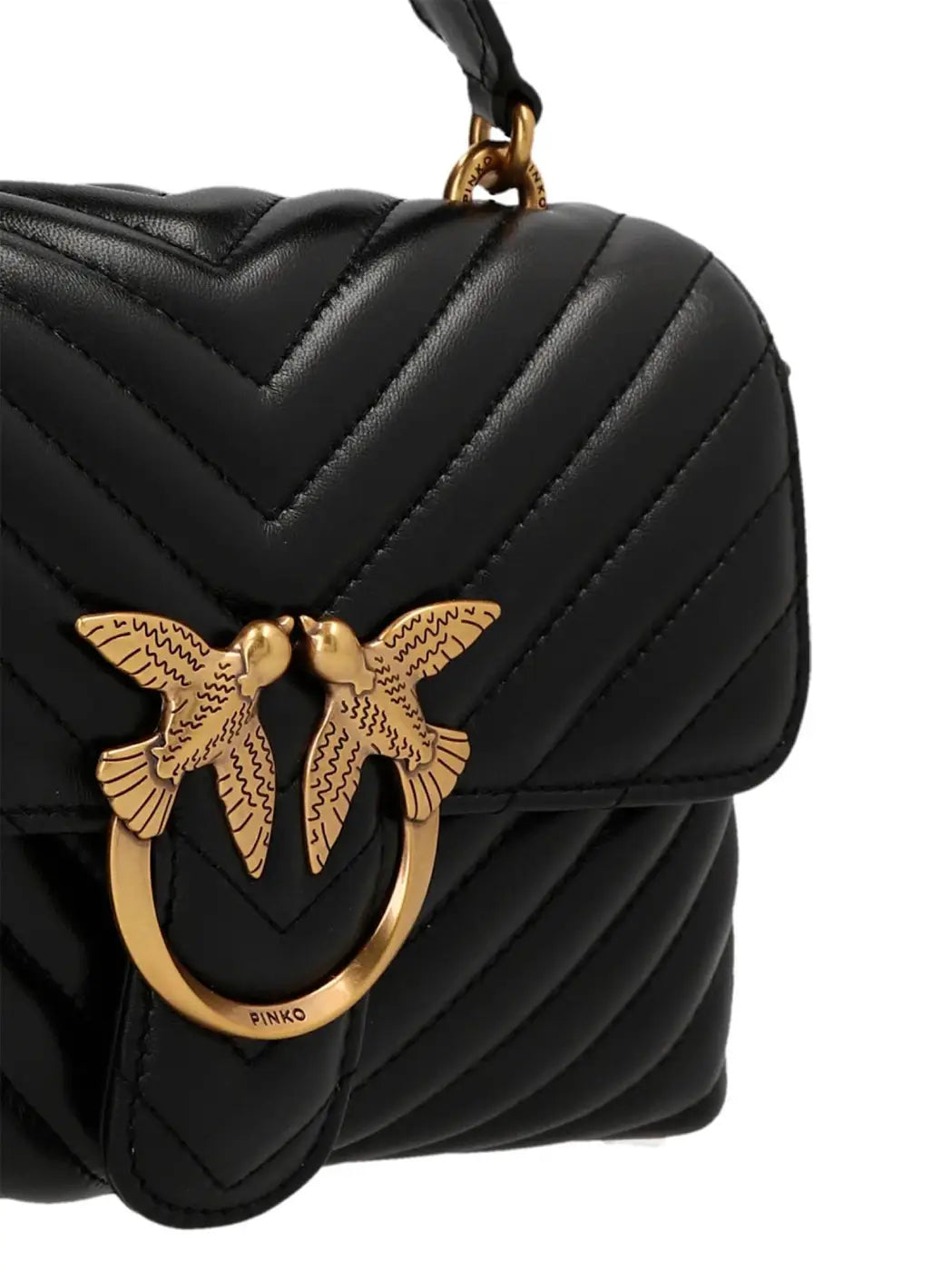 Pinko Black Lambskin Handbag
