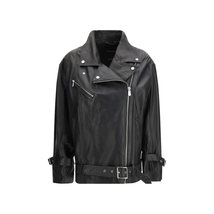 PINKO Black Leather Jacket