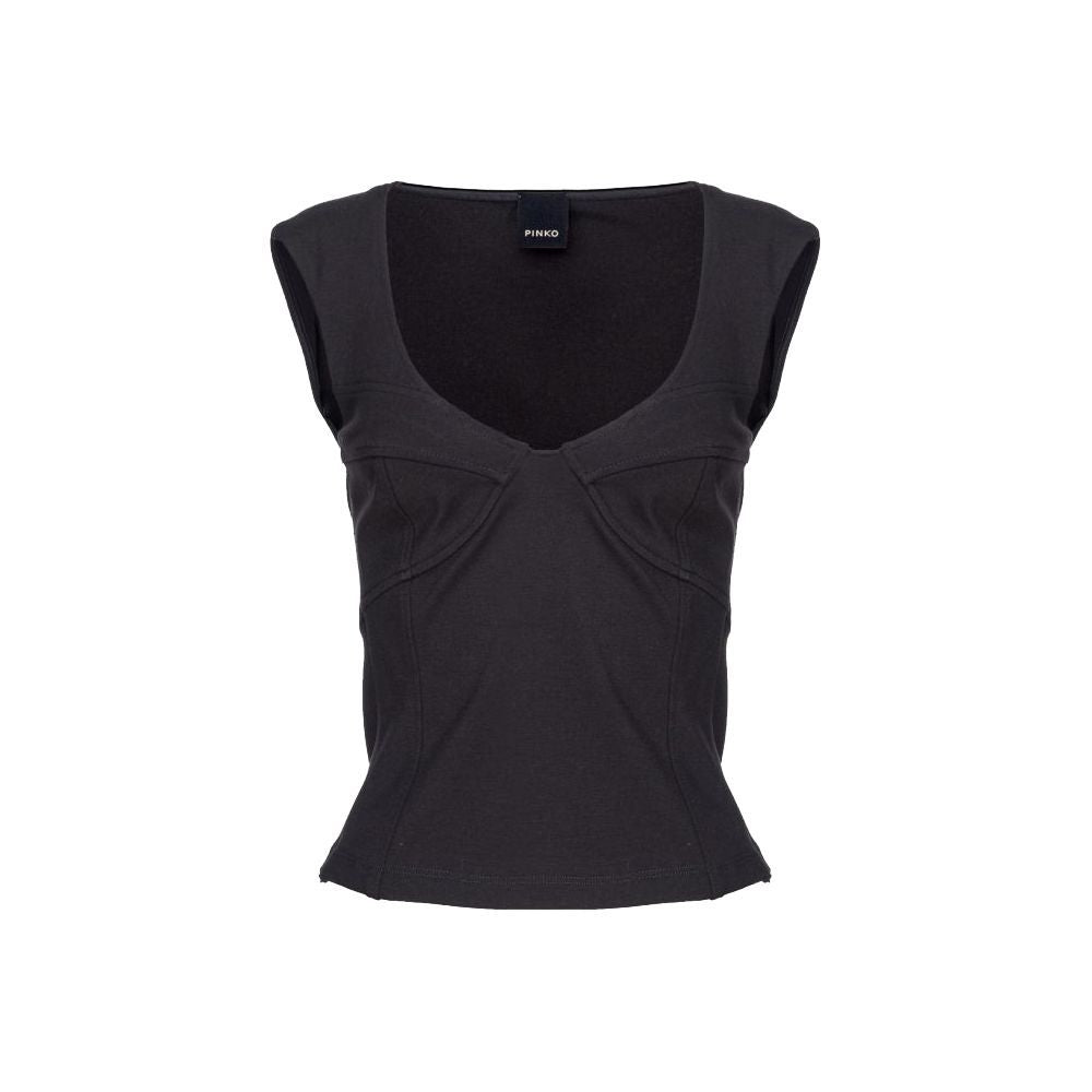 PINKO - Black Nylon T-Shirt