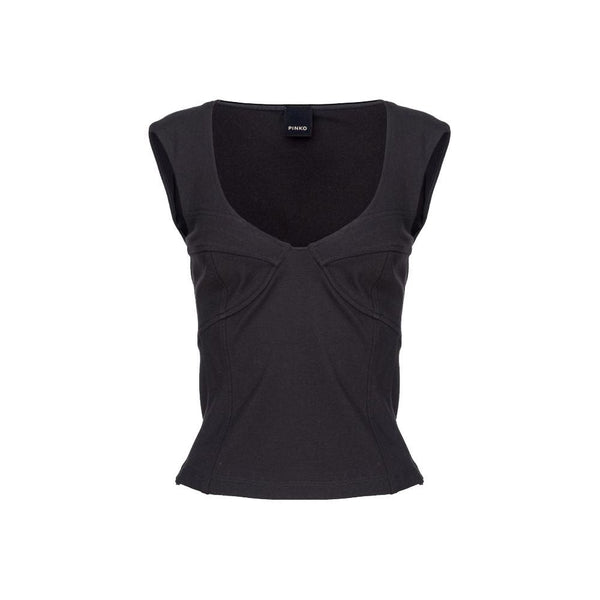 PINKO - Black Nylon T-Shirt