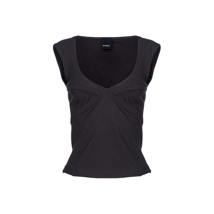 PINKO - Black Nylon T-Shirt