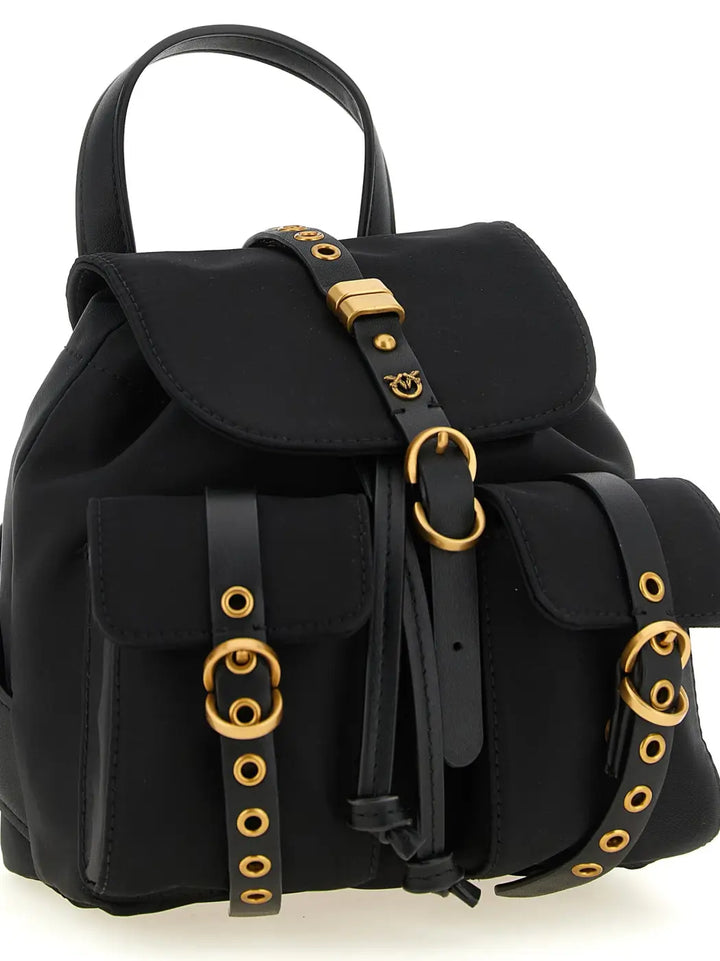 Pinko Black Polyamide Backpack
