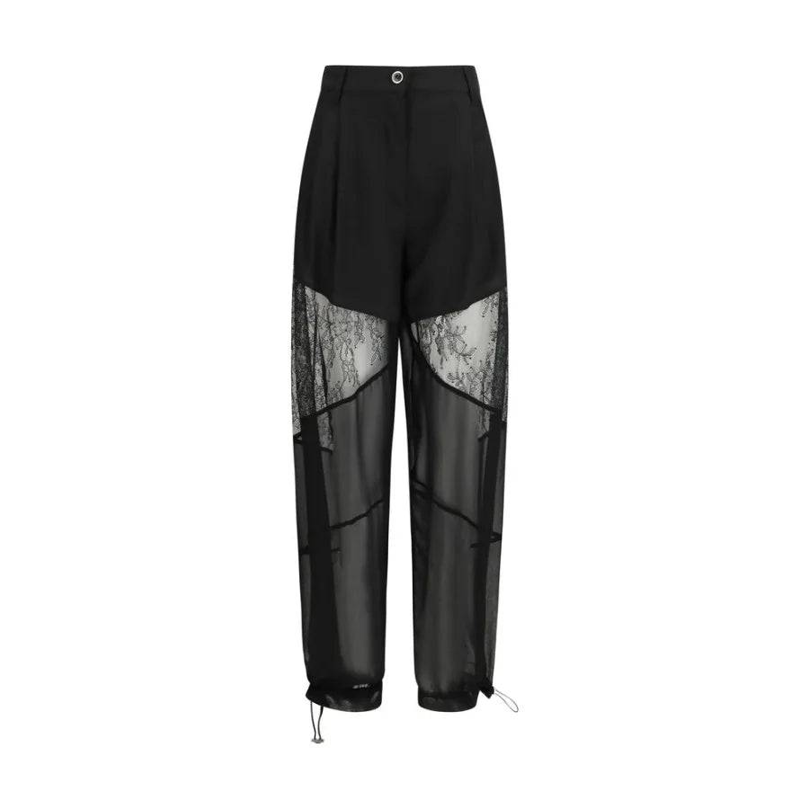 PINKO Black Polyester Casual Pants