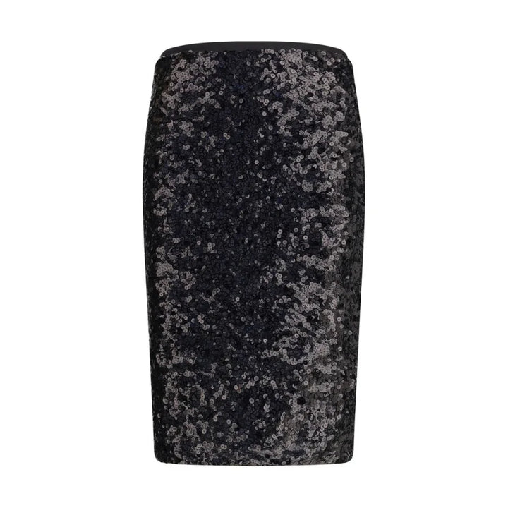 PINKO Black Polyester Midi Skirt