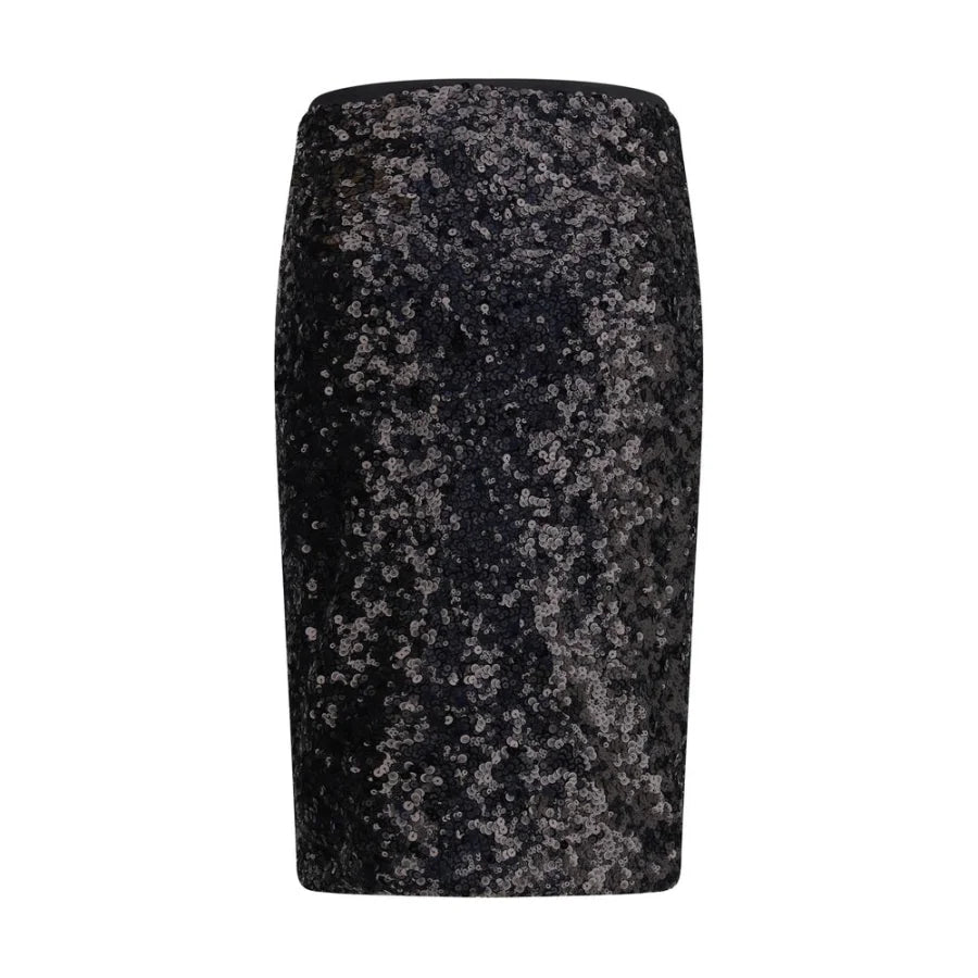 PINKO Black Polyester Midi Skirt