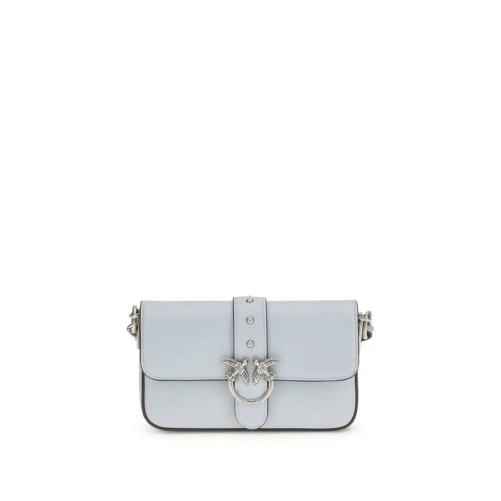 PINKO Blue Calf Leather Bos Taurus Shoulder Bag