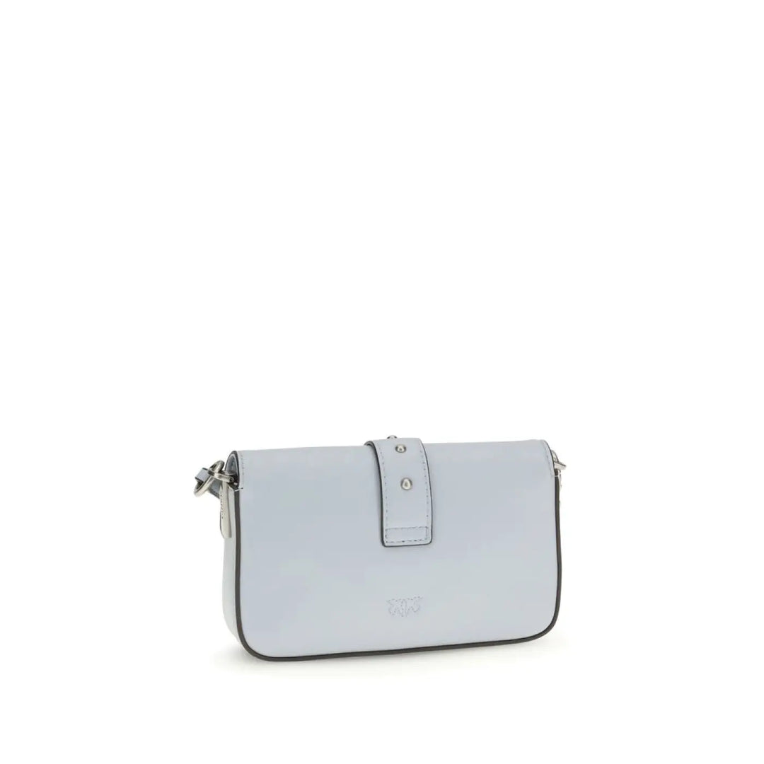PINKO Blue Calf Leather Bos Taurus Shoulder Bag