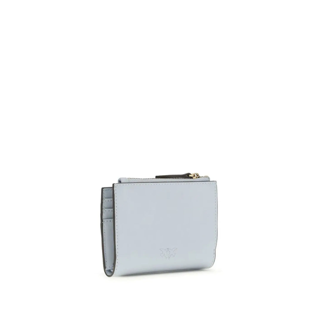 PINKO Blue Calf Leather Bos Taurus Wallet