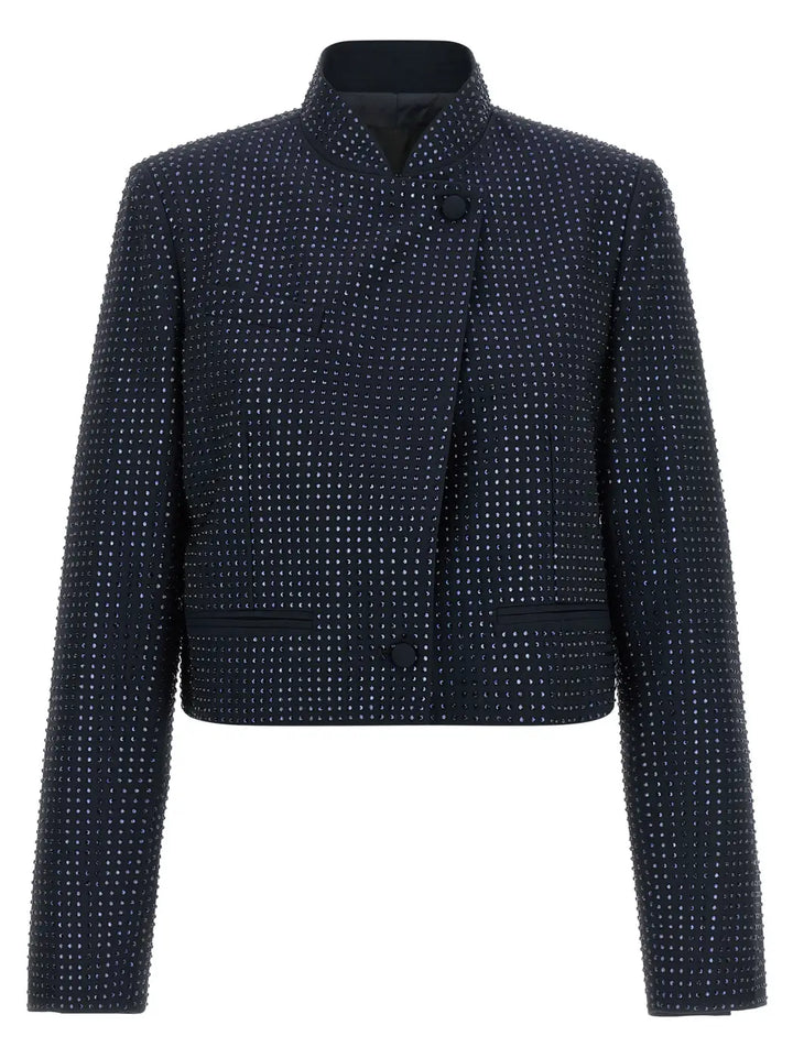 Pinko Blue Polyester Full-length Jacket