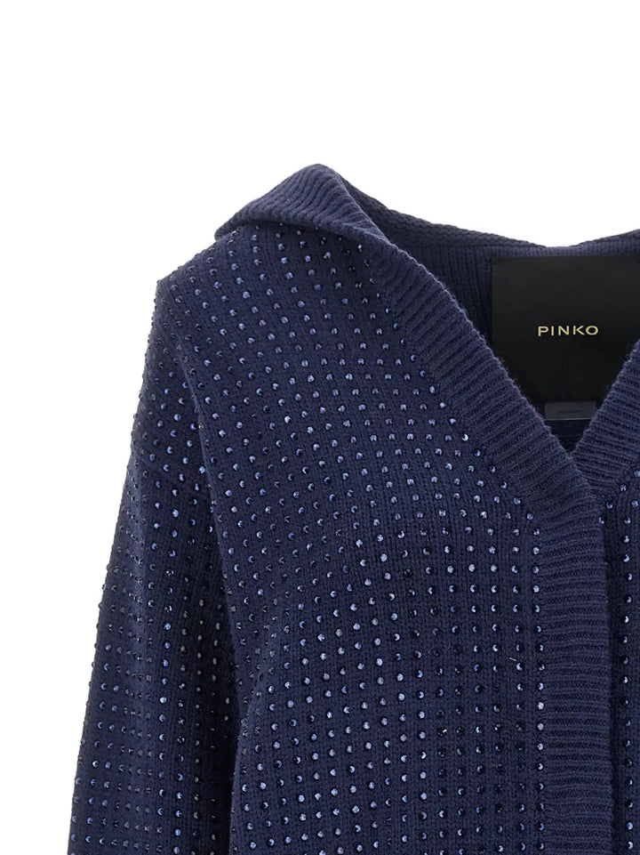 Pinko Blue Wool Cardigan