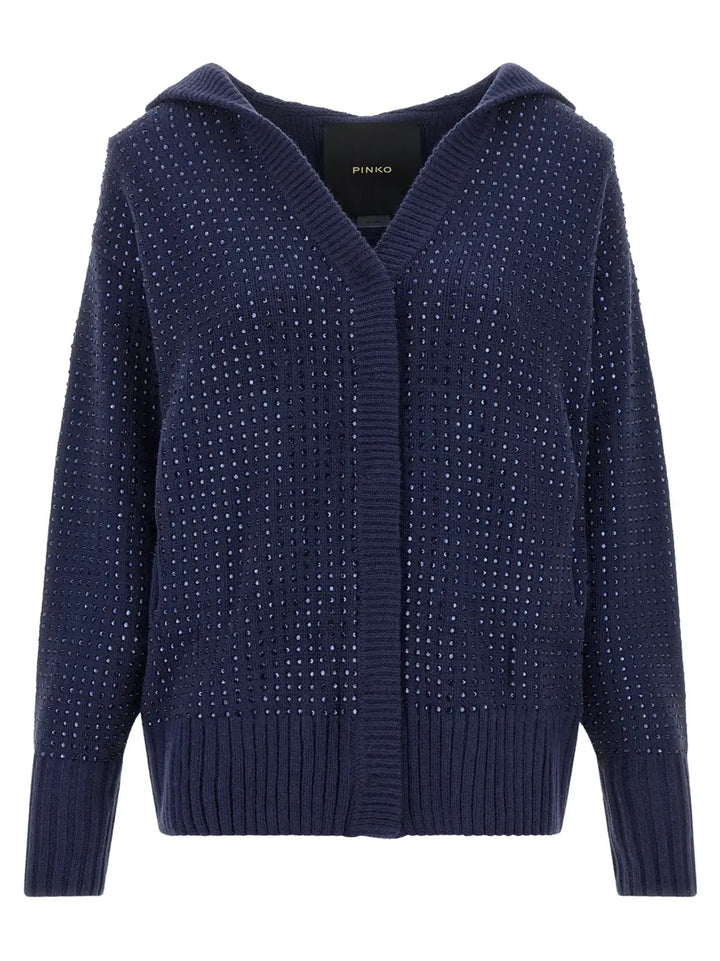 Pinko Blue Wool Cardigan