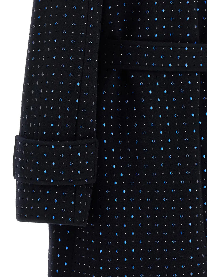 Pinko Blue Wool Coat