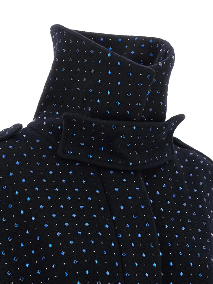 Pinko Blue Wool Coat