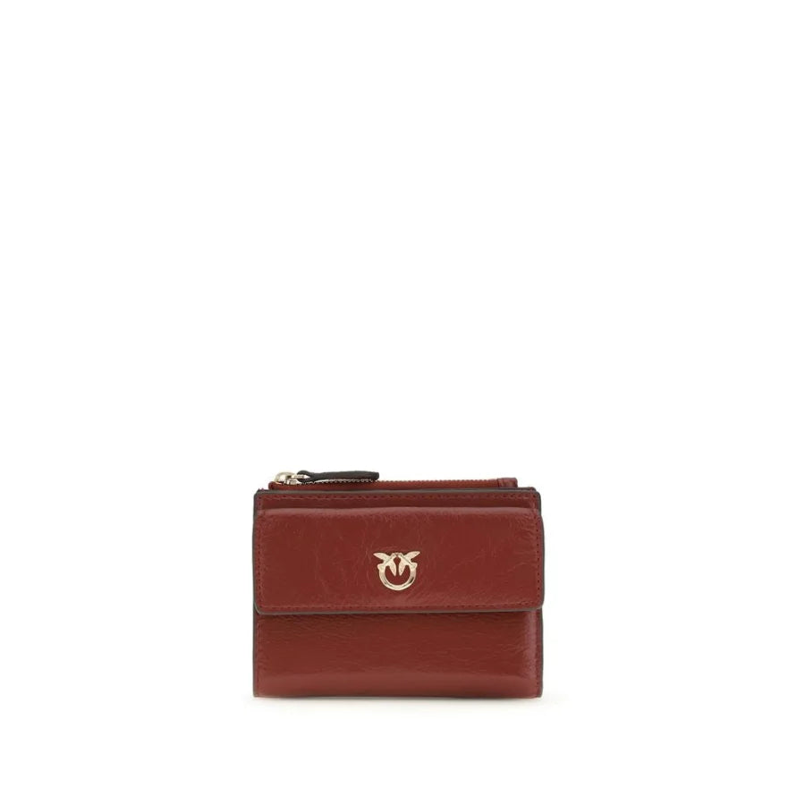 PINKO Bordeaux Calf Leather Bos Taurus Wallet