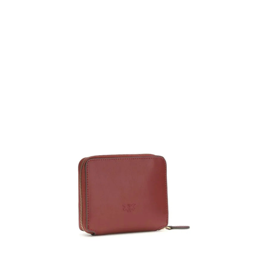 PINKO Bordeaux Calf Leather Bos Taurus Wallet
