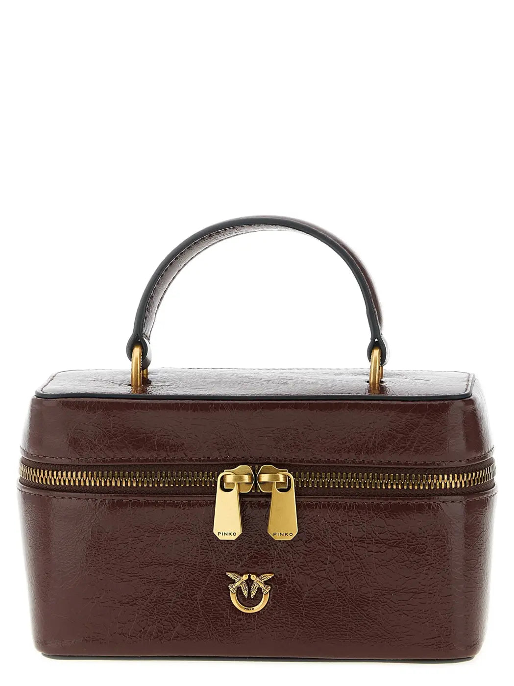Pinko Bordeaux Calfskin Crossbody Bag