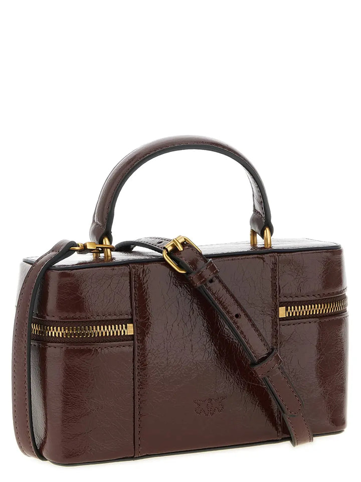 Pinko Bordeaux Calfskin Crossbody Bag