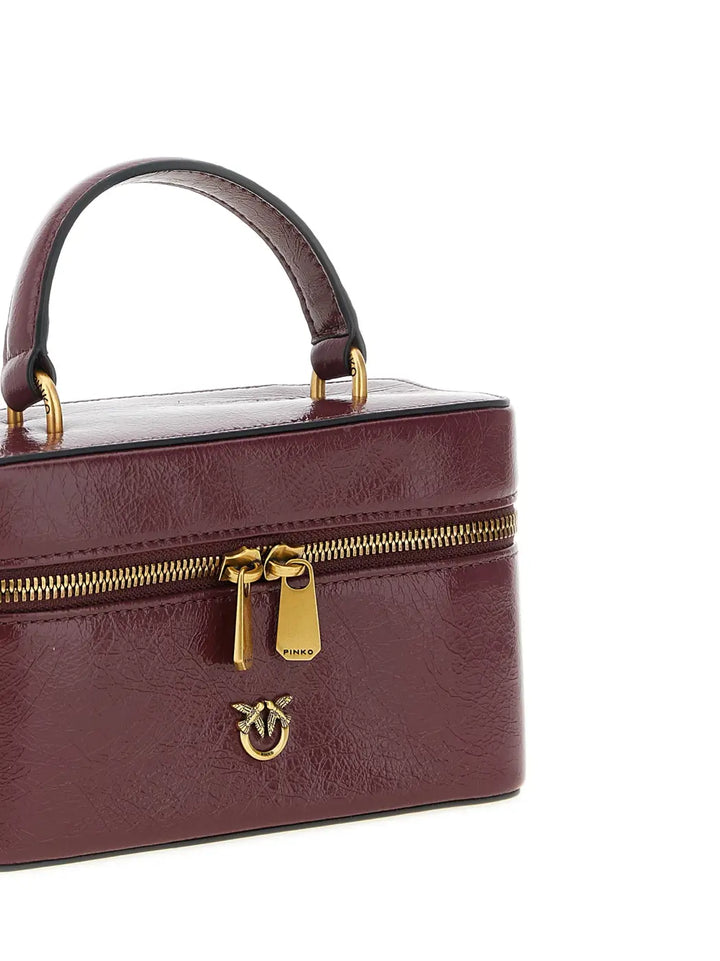 Pinko Bordeaux Calfskin Crossbody Bag