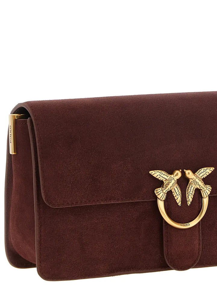 Pinko Bordeaux Calfskin Shoulder Bag