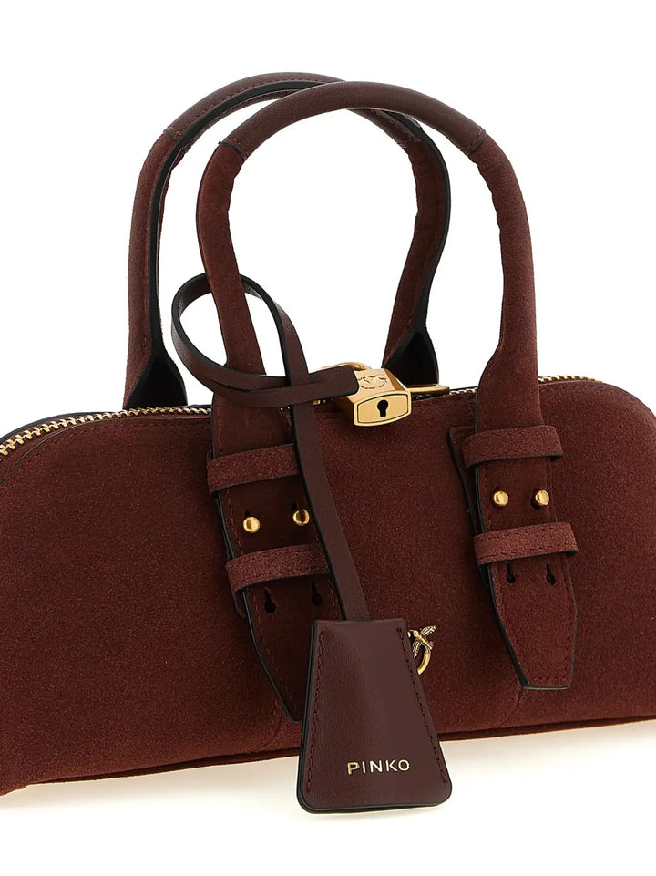 Pinko Bordeaux Cowhide Shoulder Bag