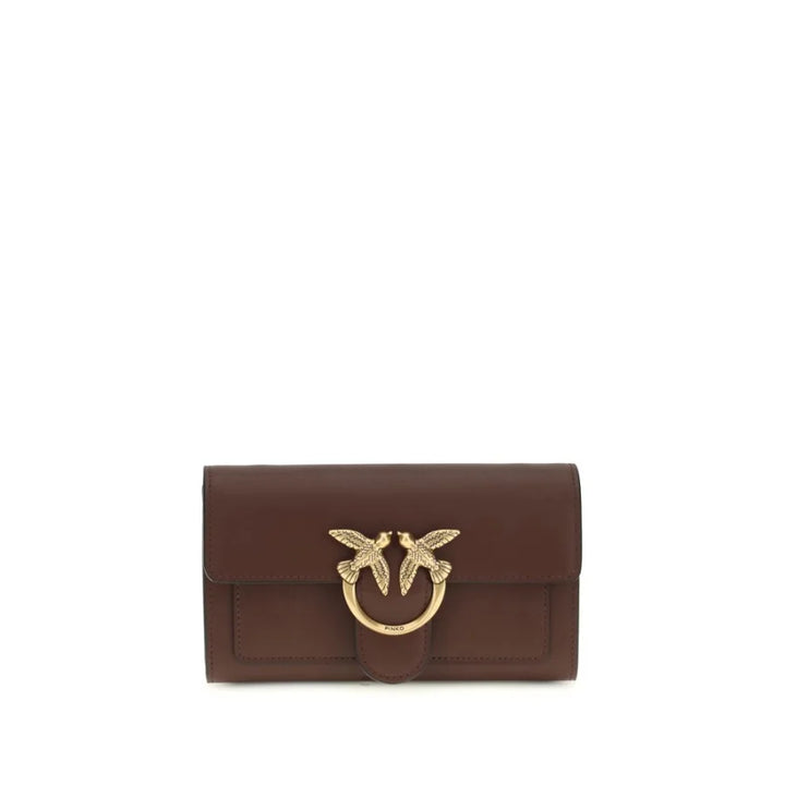 PINKO Brown Calf Leather Bos Taurus Shoulder Bag