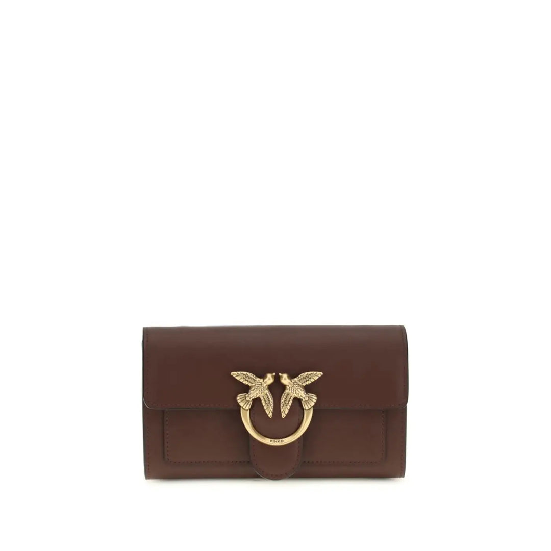 PINKO Brown Calf Leather Bos Taurus Wallet