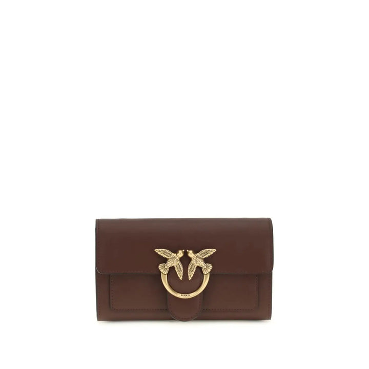 PINKO Brown Calf Leather Bos Taurus Wallet
