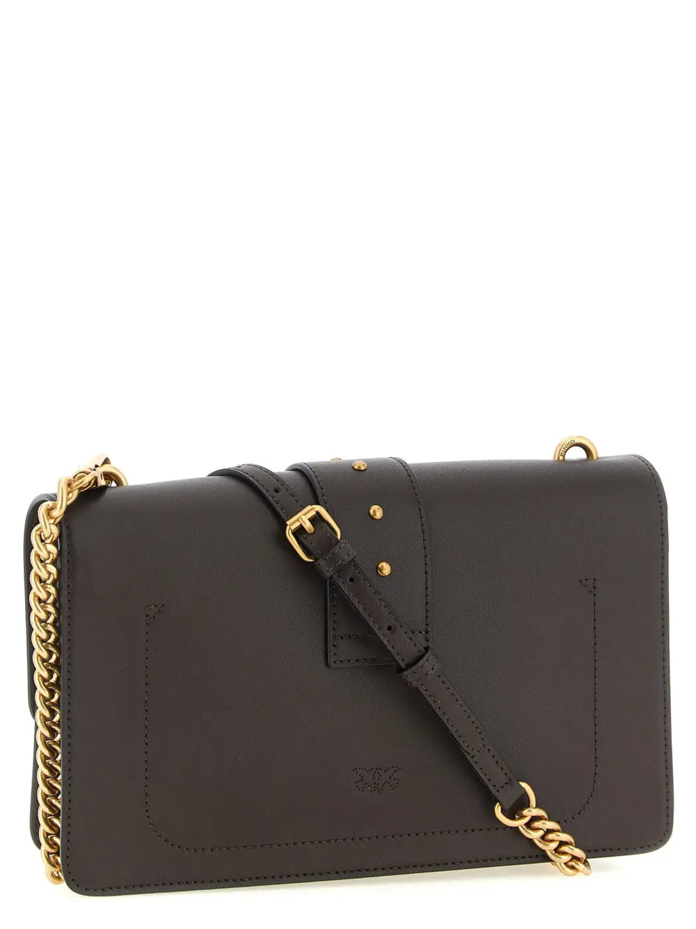 Pinko Brown Calfskin Crossbody Bag