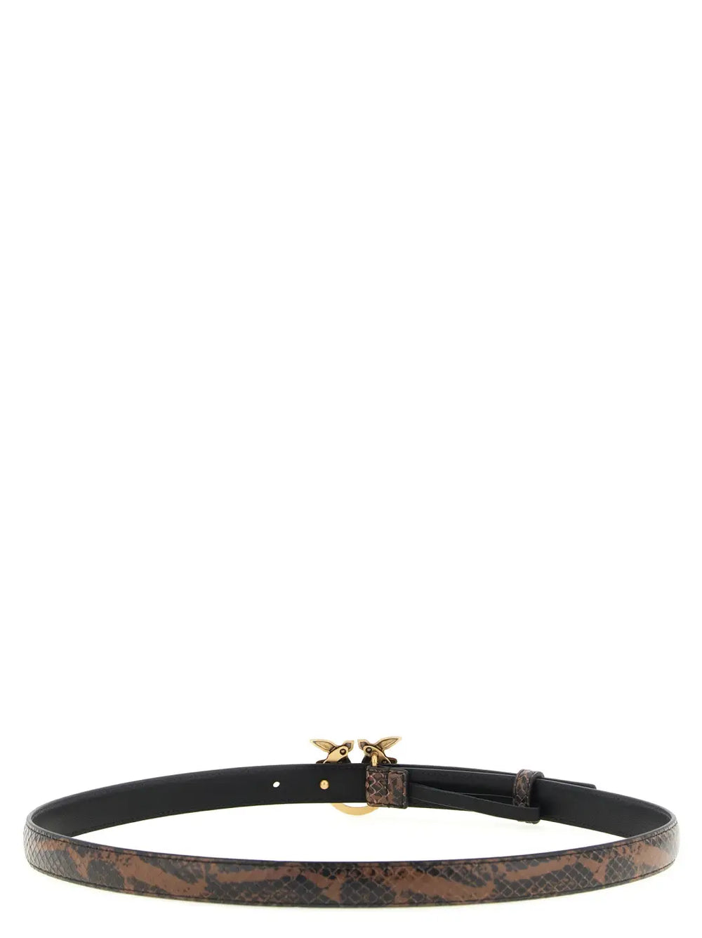 Pinko Brown Calfskin Thin Belt