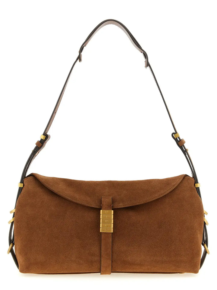 Pinko Brown Cowhide Shoulder Bag