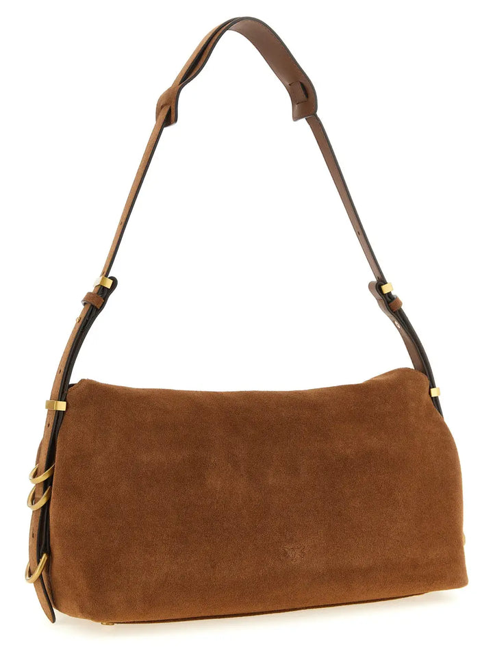 Pinko Brown Cowhide Shoulder Bag