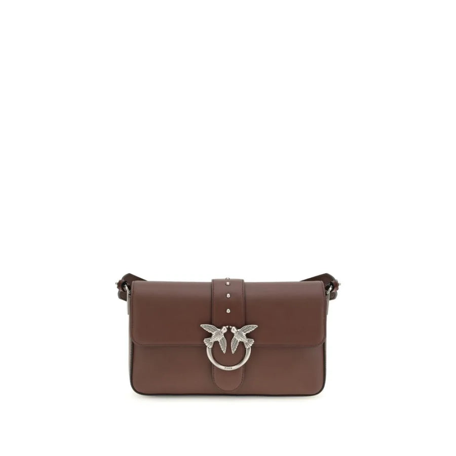 PINKO Brown Leather Shoulder Bag