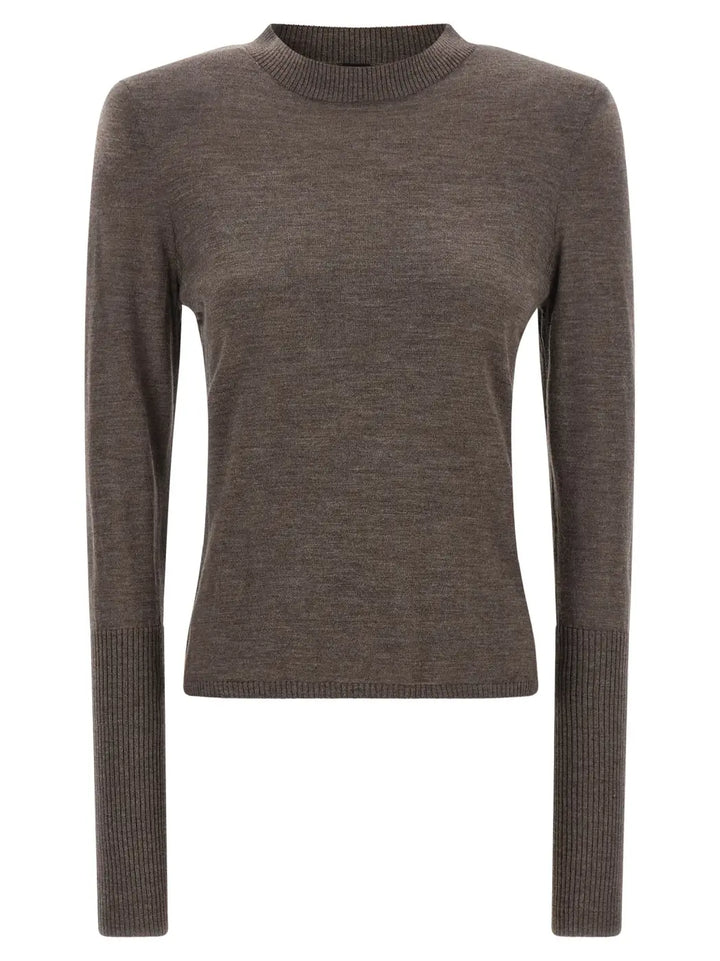Pinko Brown Wool Cardigan