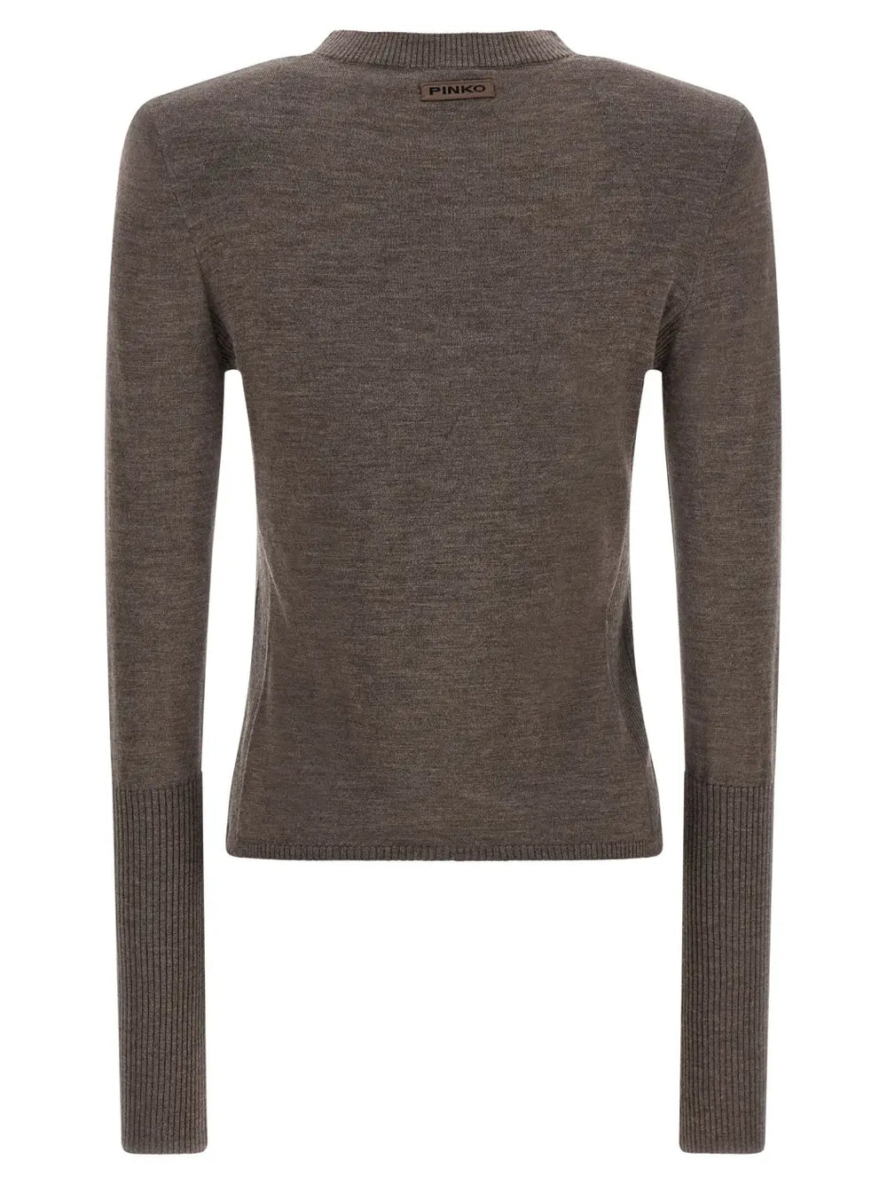 Pinko Brown Wool Cardigan