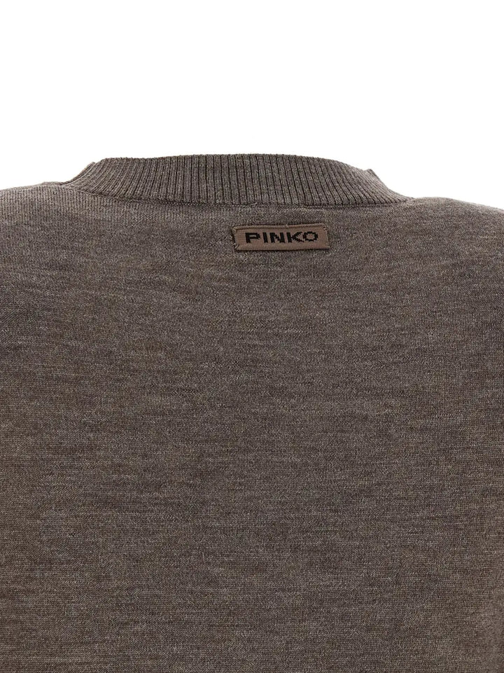Pinko Brown Wool Cardigan