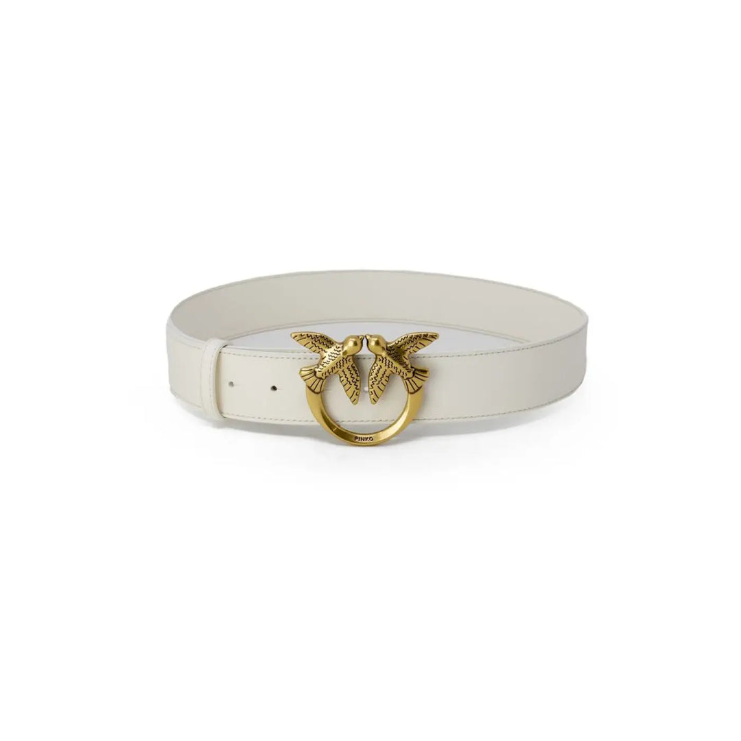 Pinko Cream Leather Regular Belt