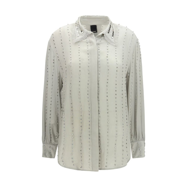 PINKO Shirts - Gray Viscose Pattern Shirt